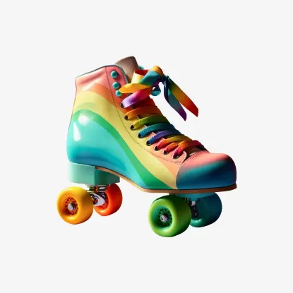 Picture of Ferreve 36 Pcs Roller Skate Keychain Skating Party Favors Roller