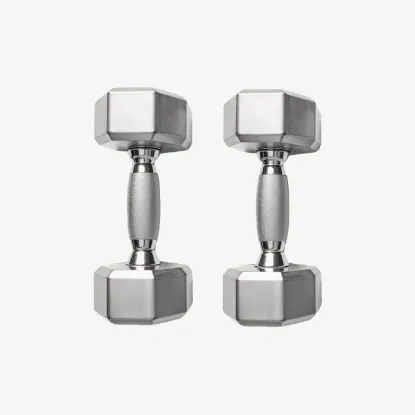 Picture of Hexa Dumbbells 5kg Set, Hexagonal rubber Coated professional dumbells